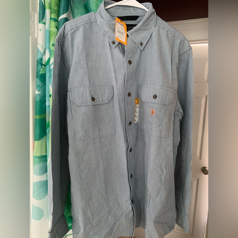 Carhartt 104910 SZ M Loose Fit Chambray 4.8 Oz Long Sleeve Shirt READ!Firm price